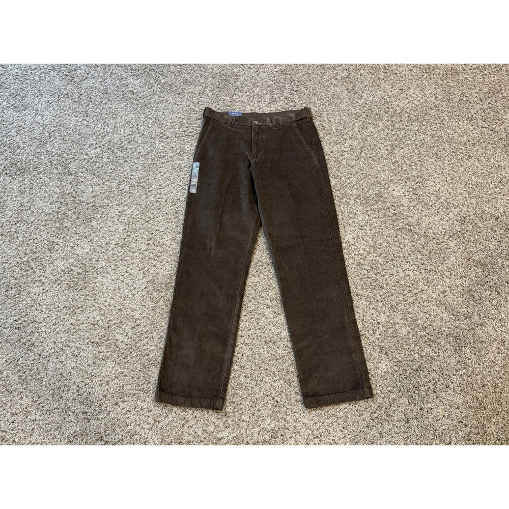 Croft & Barrow Corduroy Chinos Pants Men's 32x34 Brown Classic Fit Cotton